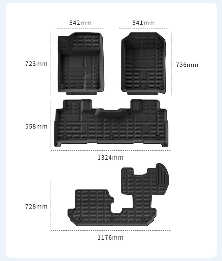 Suitable for 23-26 Models of Jetour Traveler/Shanhai T2 Car Floor Mats Tpe Floor Mats Trunk Mat
