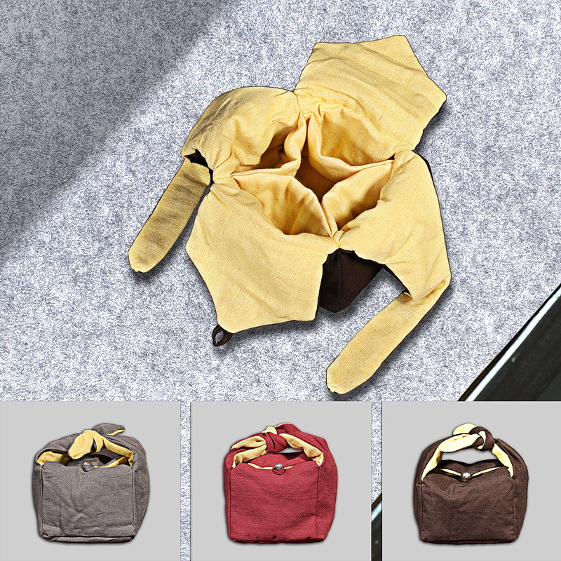 12*12*12手提三格包茶杯茶具套装收纳袋茶壶袋子功夫杯小布袋防摔