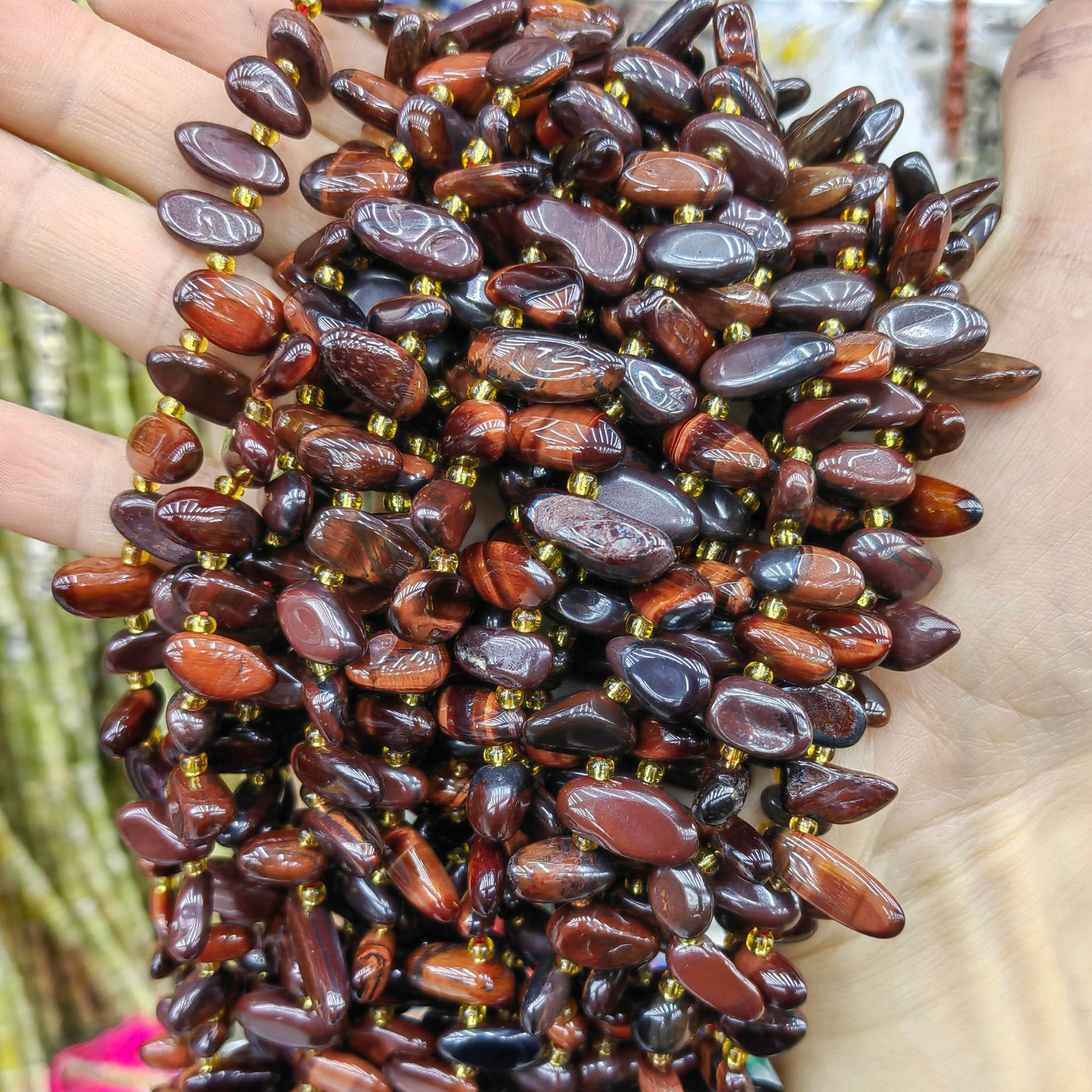 Piedra natural cristal piedra triturada amorfa agujeros laterales heterogéneos semiacabados joyería DIY perlas al por mayor