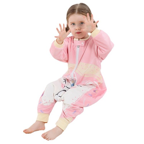 MICHLEY Cross-border New Sleeping Bag Spring and Autumn Children's Leg Sleeping Bag Baby Bodysuit Children's Pajamas