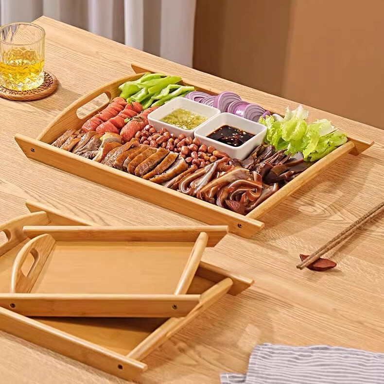 Hotel dish marinated dish barbecue dish wholesale wine dish bamboo wooden tray binaural handle tea tray water cup tray Hotel dish marinated dish barbecue dish wholesale wine dish bamboo wooden tray binaural handle tea tray water cup tray