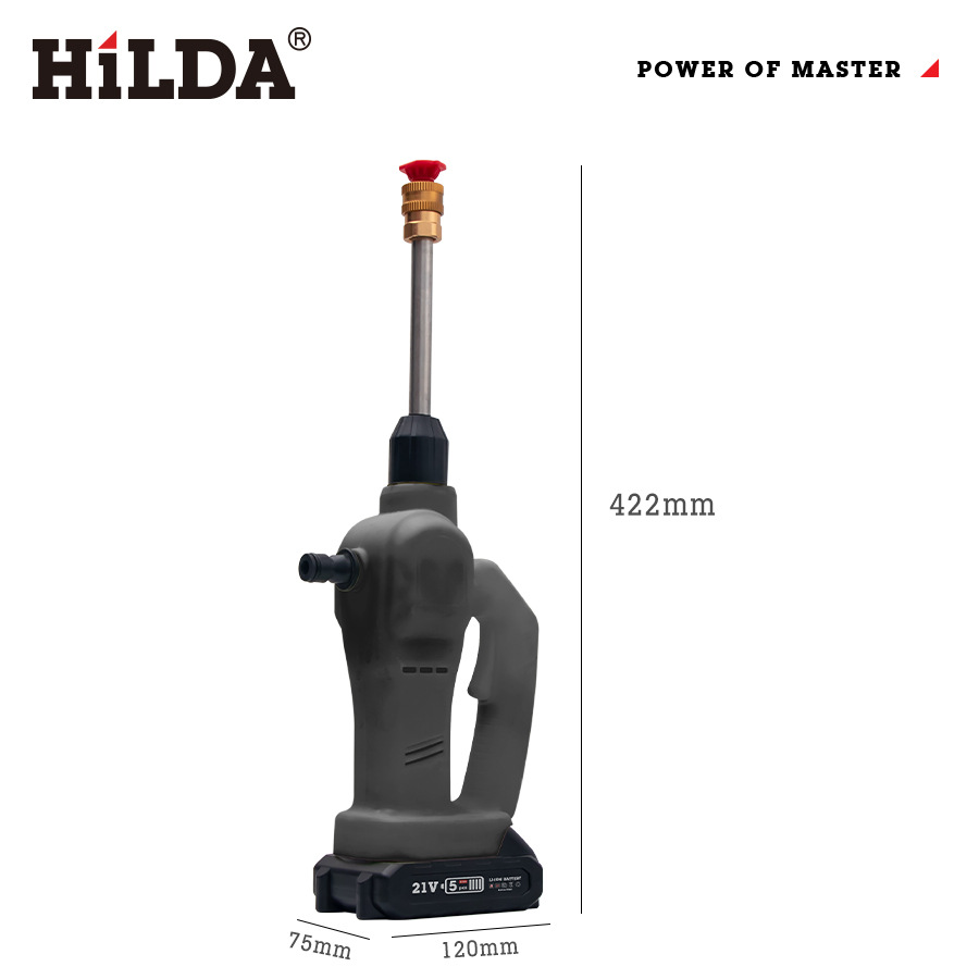 Pistola de agua de alta presión y alta potencia de la marca Hilda/Hilda, disponible en stock, para uso doméstico, riego de jardines, limpieza de vehículos, lavado de autos. image 4