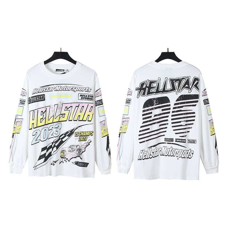 クロスボーダー卸売Hellstar地獄の星TShirt秋装美潮高街ゆるい長袖tシャツ男女潮|undefined