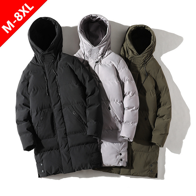 2025 Winter Cotton Coat Men's Mid-Length Men's Large Size Fat Cotton Jacket Warm Jacket Clothes Winter Cotton Coat Men