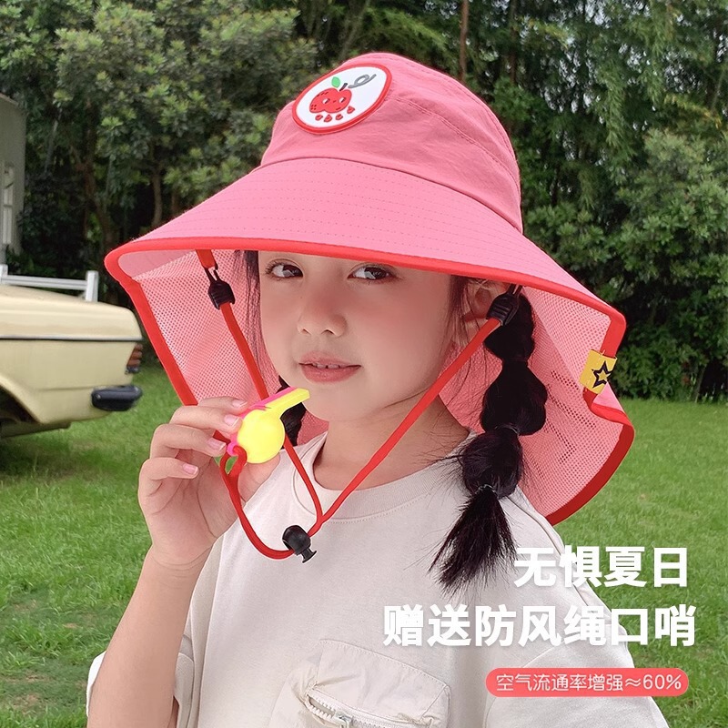子供用日焼け止め帽子、夏の日よけ、UV保護ショール、女の子と男の子用の首保護帽子、かわいい大きなつばの空の帽子|undefined