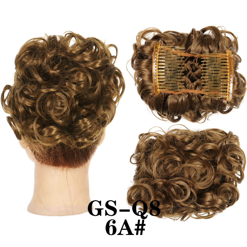 Transfronterizos europeos y estadounidenses rizos brotes de cabello al por mayor mujeres rizos ondas chinas retro flores brotes de caballo cabello de pino peluca