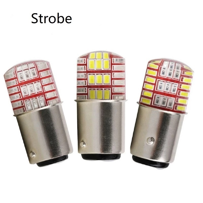 Motocicleta / automóvil LED de doble color flash luz de dirección de freno 1157 - 3014 - 42 lámpara de silicona SMD