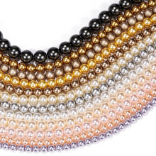 仿施家珍珠马贝珠散批天然海水直孔批发配饰水晶琉璃串珠玻璃散珠