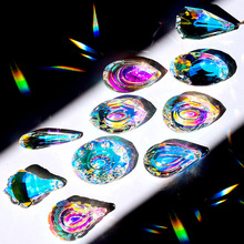 镀AB彩水晶大吊坠2024新款玻璃吊坠diy饰品配件太阳捕手挂饰配件