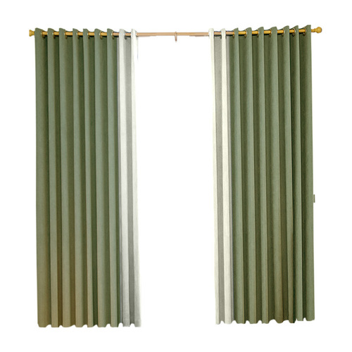 Custom High-Temperature Setting Embroidered Snow Nylon Herringbone Pattern Splicing Solid Color Thick Blackout Curtains for Living Room