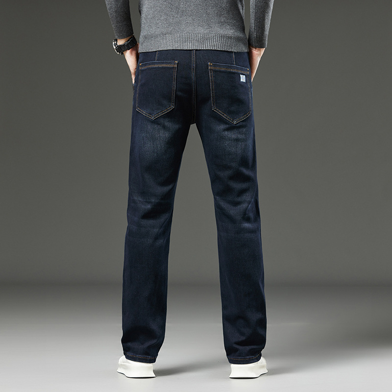 340 kg extra große Jeans Herren einfache und vielseitige Jeans mit elastischer Taille Herren Herbst und Winter dicke Jeans Herren_voghion.com