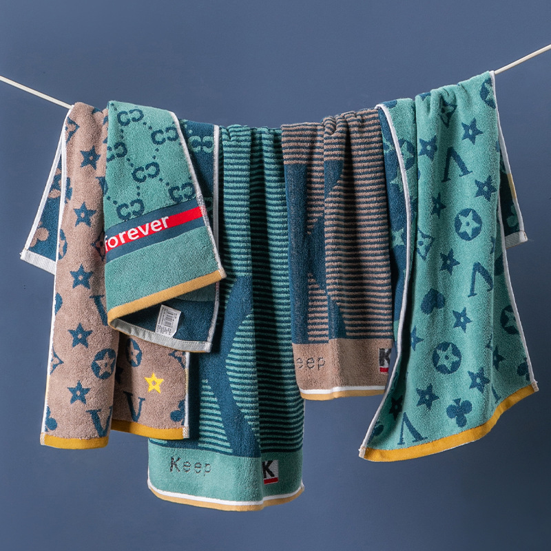 Pure Cotton Gift Towels Wholesale for Home Use, Adult Lint-Free Face Towels, All-Cotton Jacquard Yarn-Dyed Skin-Friendly Cleansing Towels