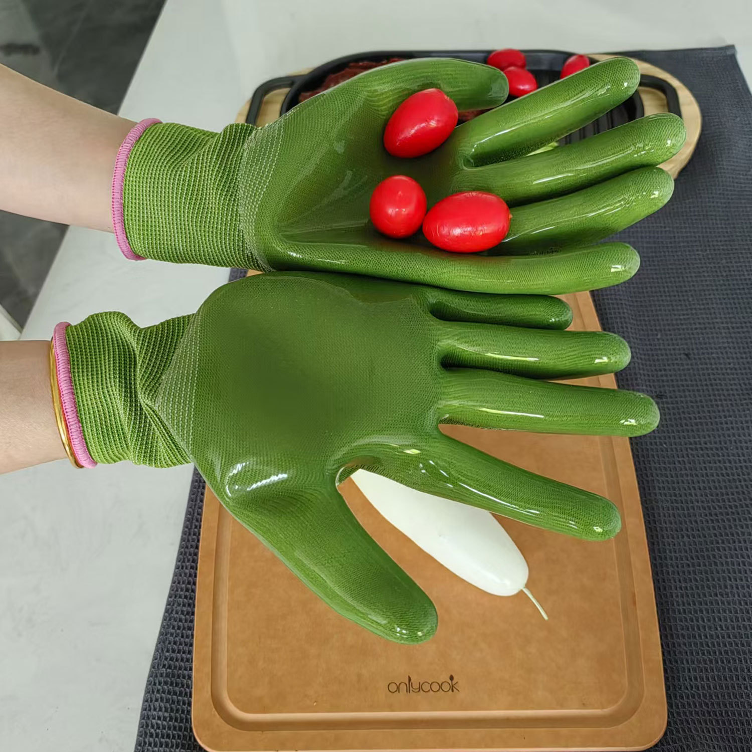 环保液态硅胶防割手套升华印园艺5级耐磨防穿刺防护手套 厂家直销