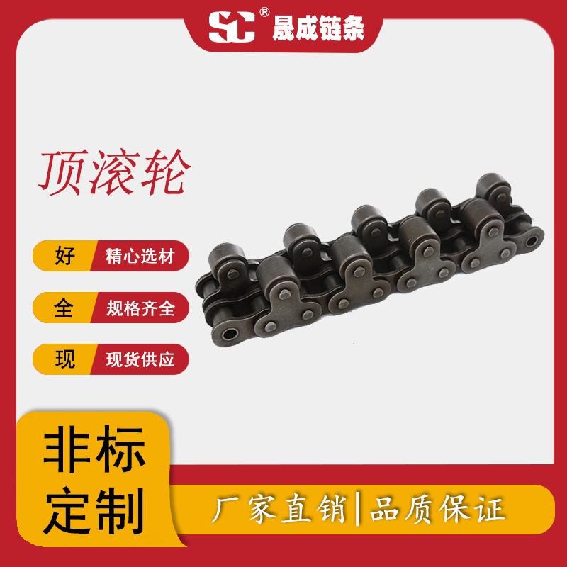 厂家供应工业链条专业生产顶置滚轮输送链耐磨耐用滚子链镀锌