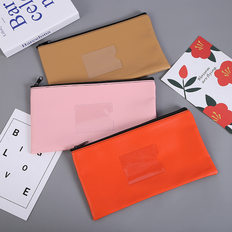 2025 nuevo viento con ventana de ranura de tarjetas de cuero PU bolsa de almacenamiento bolsa de facturas con papelero en efectivo bolsa lotes