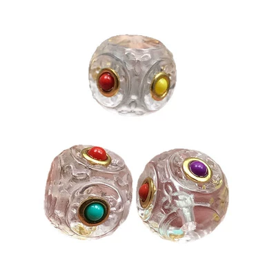 White Crystal Inlaid with Southern Red: Zərgərlik ara hissələri