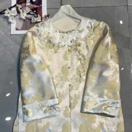 深圳南油女装人丝提花棉衣棉服复古新中式国风优雅气质圆领盘扣改