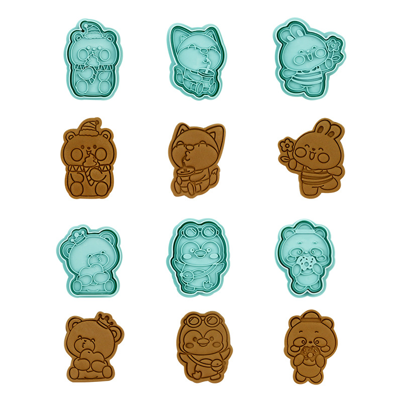 Venta caliente transfronteriza 3D tridimensional oso Fox Penguin 6-piece galleta corte molde Galleta de dibujos animados molde traje image 6