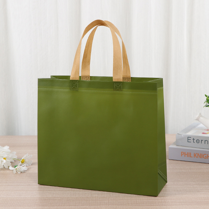 Bolsa de mano no tejida de color spot bolsas de compras de mano en blanco engrosadas logotipo publicitario impresas bolsas no tejidas image 8