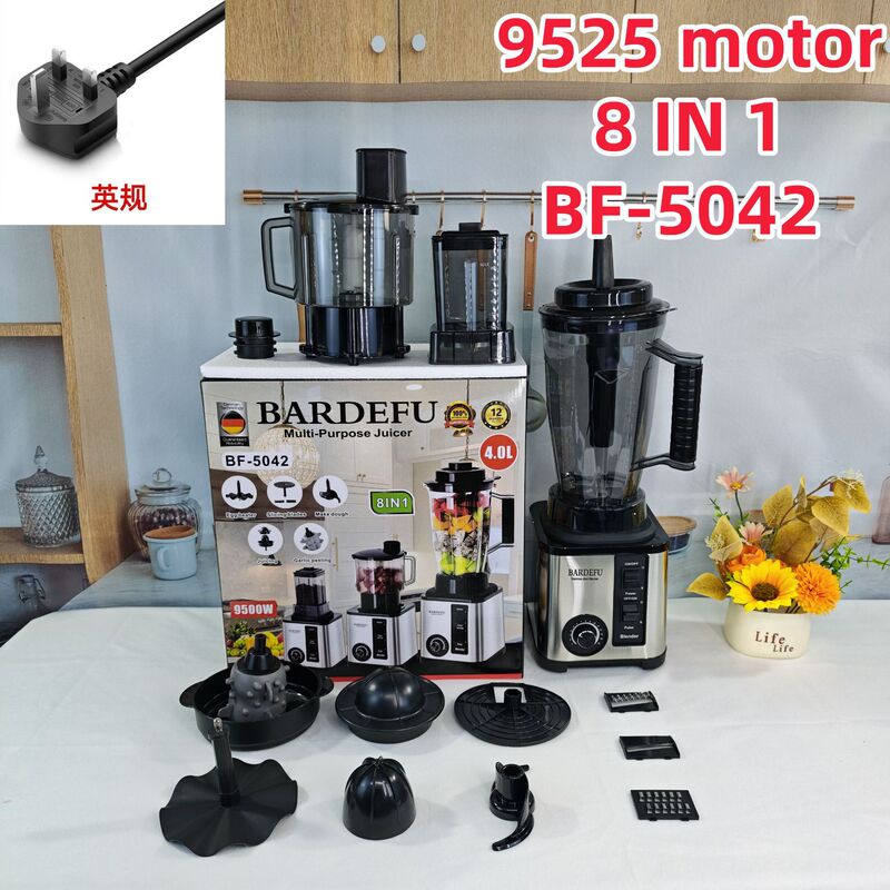 跨境 4L8in1blender北美家用大容量金属不锈钢榨汁机绞肉机破壁机|undefined