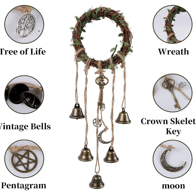 Колокольчик ведьмы WICCA Supply Wind Bell Celtic Gate Bell подходит для крыльца, автомобиля, подвески 5