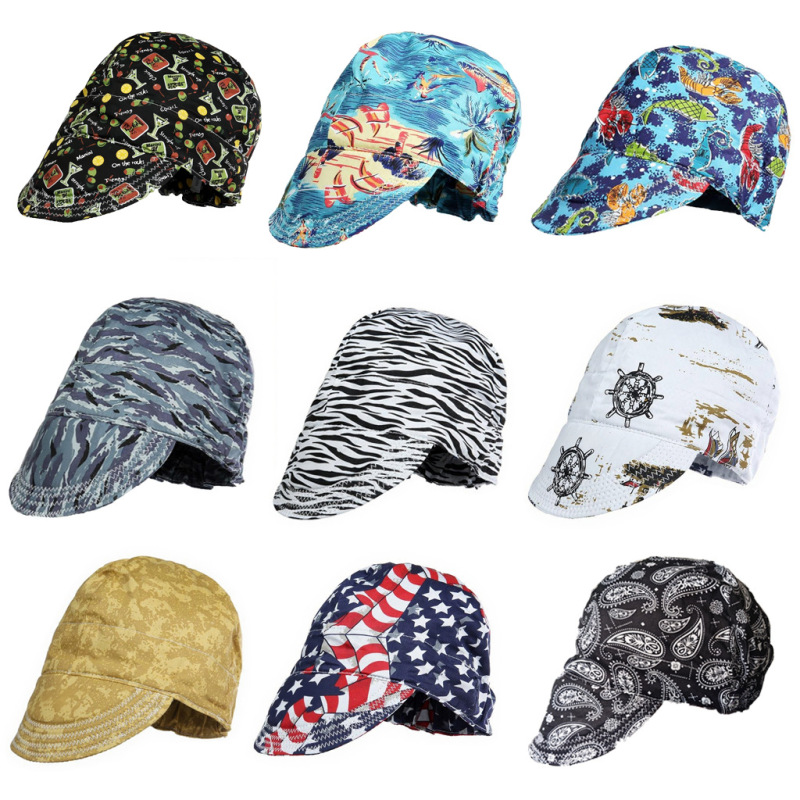 Cross-Border Casual Breathable Pure Cotton Cycling Pirate Hat Insulated Dust-Proof Anti-Splash Electric Welding Labor Protection Welder Hood