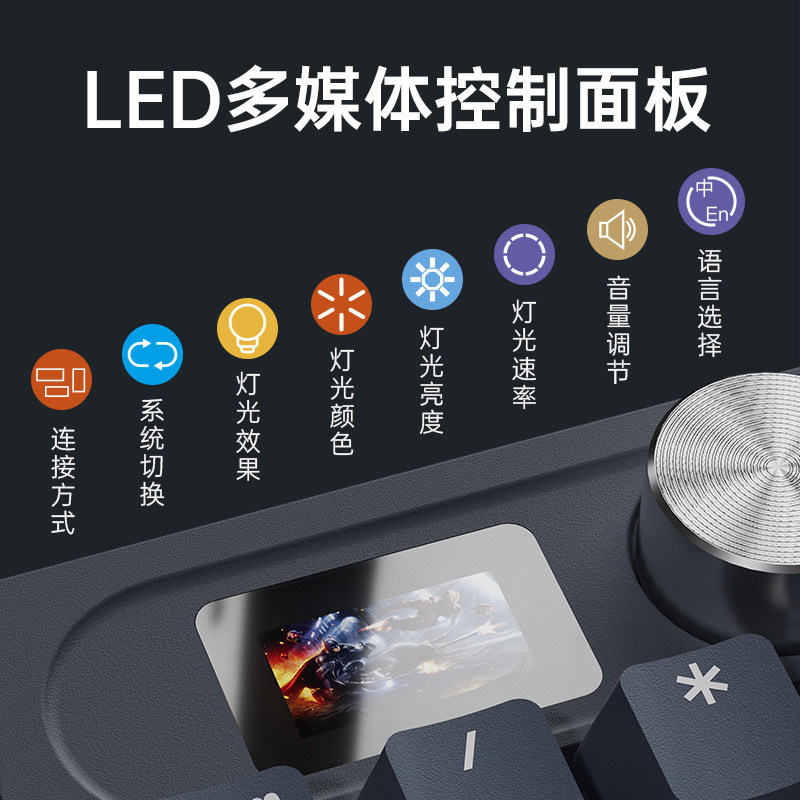 LT104ワイヤレスbluetoothゲーム機械キーボードカスタム三モード有線青軸高颜値キーボード|undefined