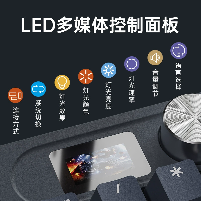 Беспроводная механическая клавиатура (Wolf Source LT104) Три режима Bluetooth/2.4G/проводной, RGB, сменяемая подзарядкой