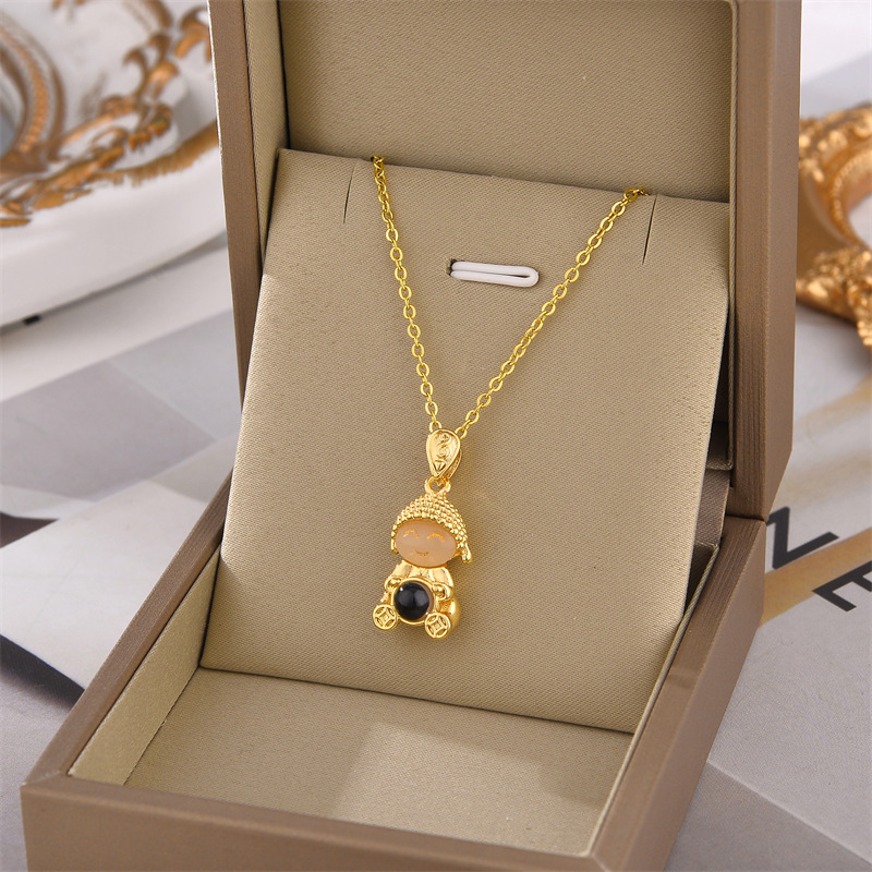 Collar de acero de titanio para mujeres simple y versátil estilo ligero de lujo nicho diseño de alta calidad no decoloración joyería de cadena de clavícula al por mayor