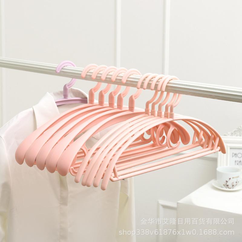 Percha de ropa de hombro ancho sin costuras percha de ropa para adultos percha de ropa de plástico húmedo y seco percha de ropa