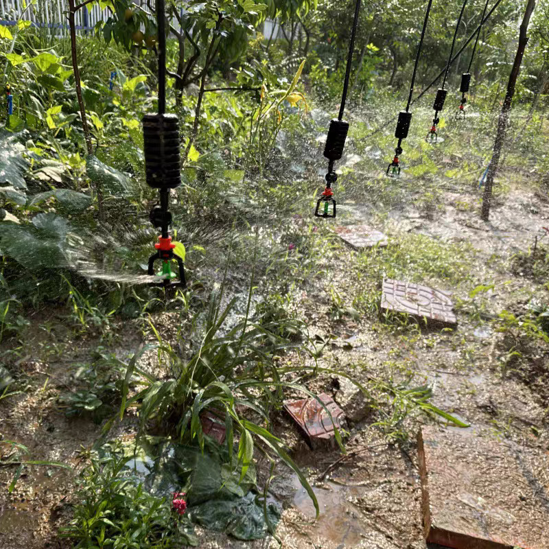 Juego de micro aspersión colgante, marco de 360 grados de invernadero, micro aspersión giratoria, fresa, aspersión al revés, enfriamiento y humidificación de plántulas