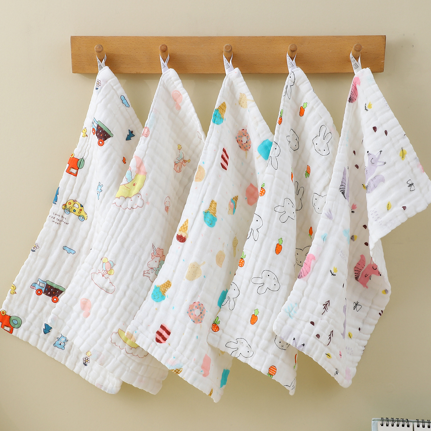High-density six-layer cotton gauze baby towel baby supplies children handkerchief newborn baby soft face washing small square towel