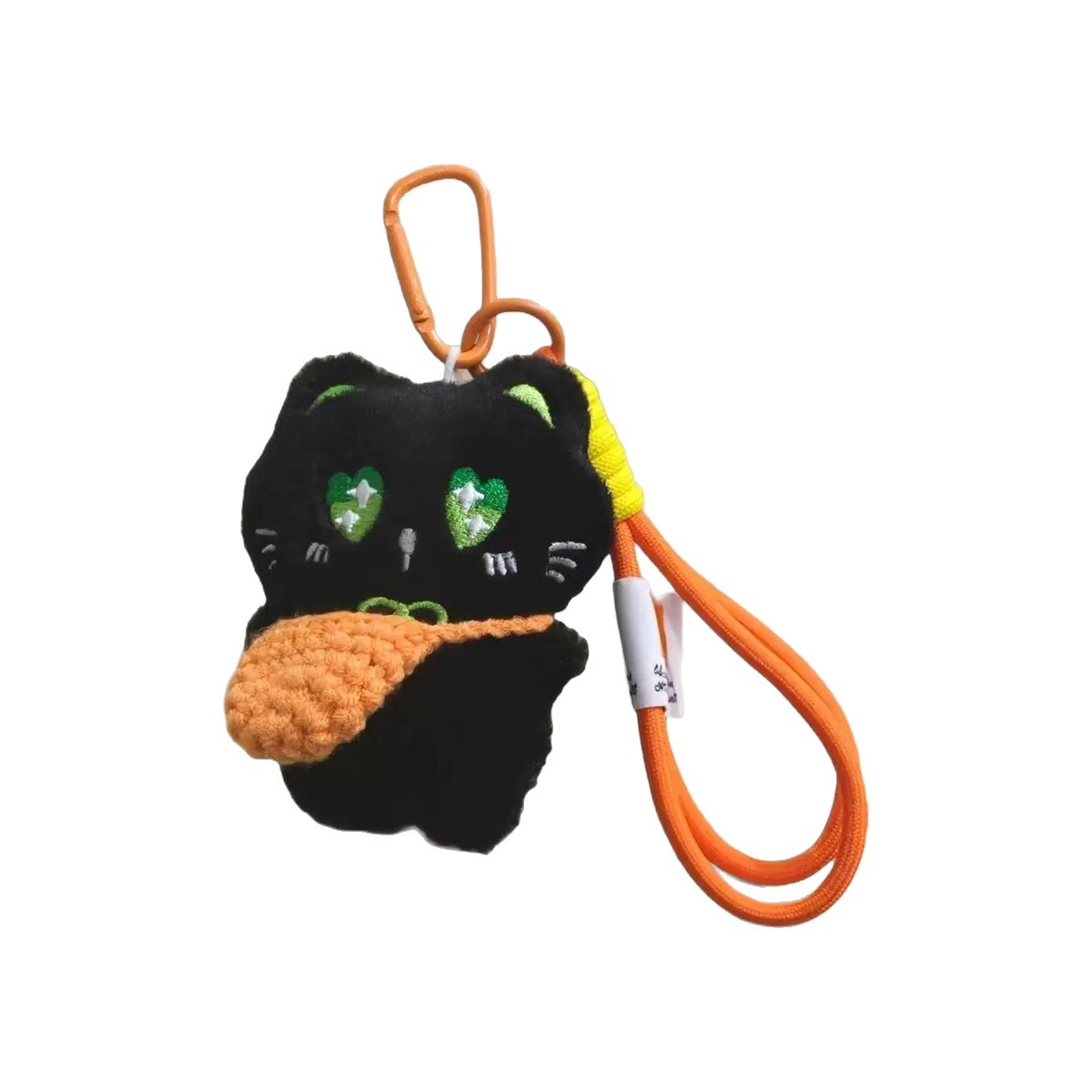lindo felino de peluche, ojos negros grandes, muñecas, colgante, colgante, bolso, colgante, llavero chirriante diy