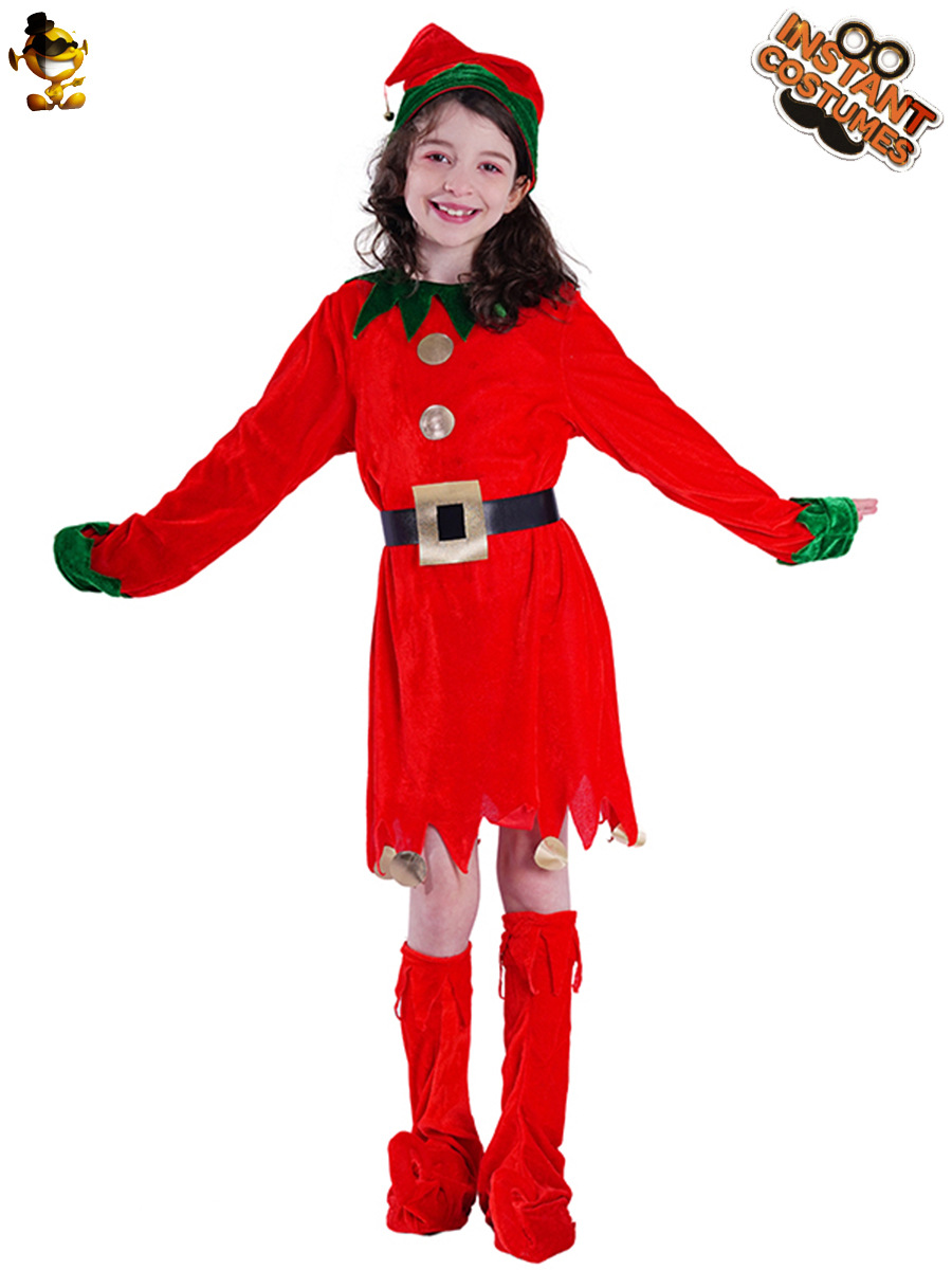Fiesta disfraz fiesta disfraz Verde Navidad niño niña Rojo Navidad vestido mascarada