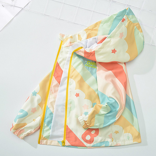 Women's Spring 2025 Children's Fashionable Windbreaker Thin Middle Childhood Spring Jacket Trendy Brand Spring and Autumn Model