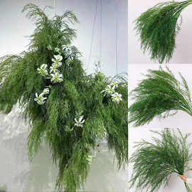 婚庆绿植高仿真龙须草芦荀草 白绿森系装饰垂吊背景插花路引假花