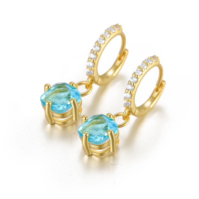 Fashion Geometric Sterling Silver Earrings Plating Zircon 925 Silver Earrings