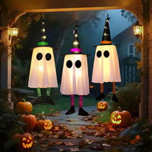 新款万圣节女巫师幽灵吊鬼led灯串挂件恐怖氛围户外装饰布置挂饰