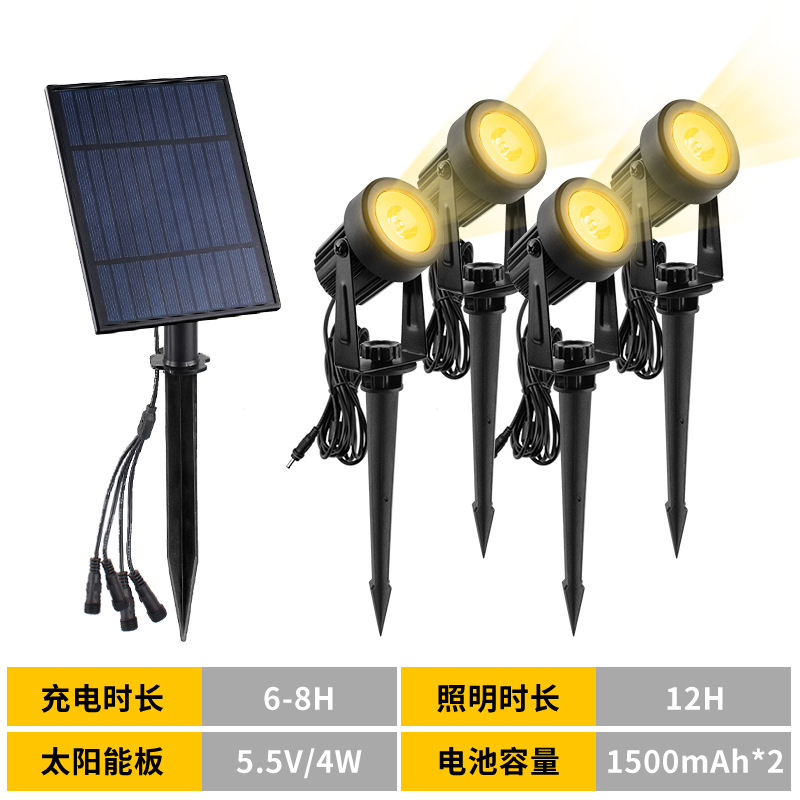 越境ソーラースポットライト屋外防水中庭芝生ライト別荘庭園LEDツリーライトrgb地面設置ライト