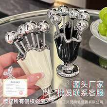 值不锈钢水果叉高颜家用儿童安全小叉子套装收纳罐蛋糕甜品水果签