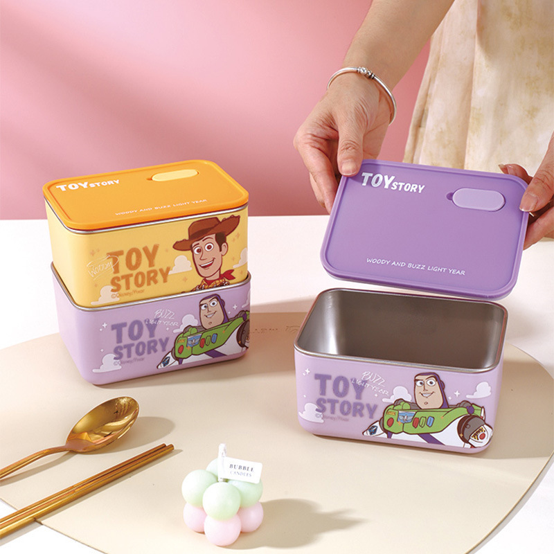 Disney Toy Story New 304 Stainless Steel Lunch Box Cartoon Student Lunch Box Set