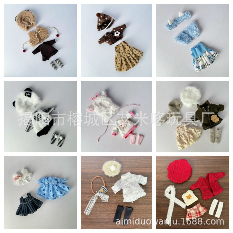 Ob11 Doll Clothes New Model 16cm Doll Toy 1/8 Bjd Trendy Doll Dress-Up Light Face Body Rice Cake Body Clothes