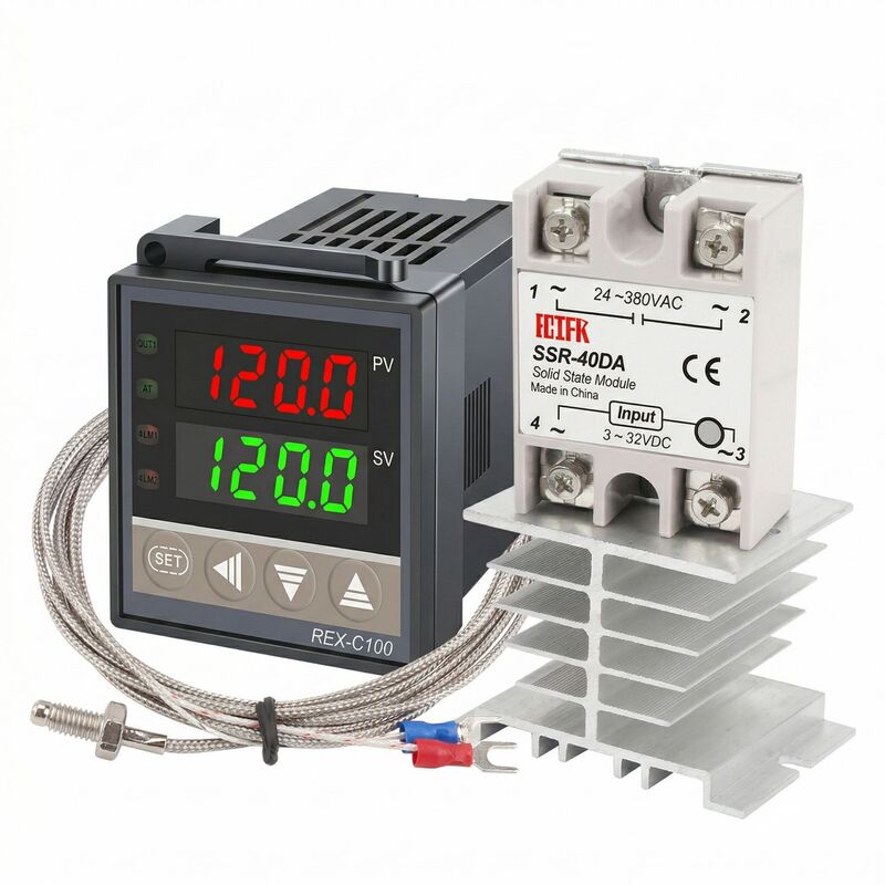 Wholesale Smart Thermostat Rex-C100 Set Thermocouple 40Da Solid State Relay Temperature Sensing Wire Three Pieces Wholesale Smart Thermostat Rex-C100 Set Thermocouple 40Da Solid State Relay Temperature Sensing Wire Three Pieces