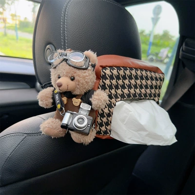 Car tissue box/set rear car supplies - cute-bear-paper-box-style-15
