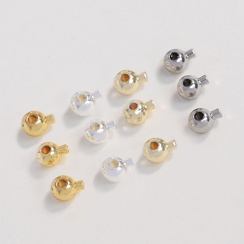 18K Real Gold Round Positioning Clasp DIY Jewelry Accessories Bracelet Necklace Fixing Pressure Cooker Clasp Material Wholesale 18K Real Gold Round Positioning Clasp DIY Jewelry Accessories Bracelet Necklace Fixing Pressure Cooker Clasp Material Wholesale