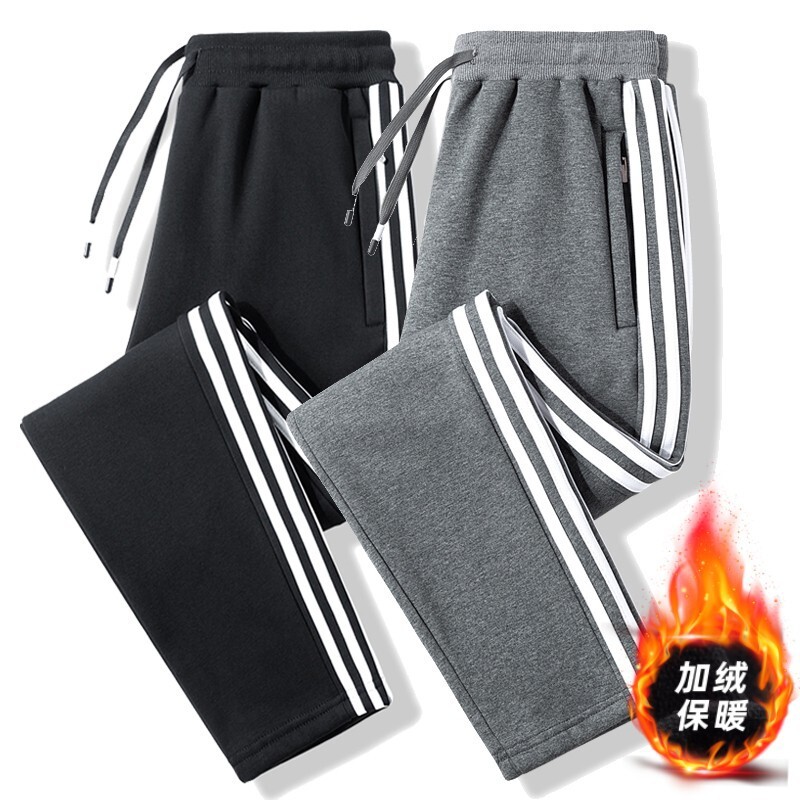 Algodón puro de cuatro colores L - 8XL grasa 95 algodón 2023 nuevo otoño y invierno para hombres tres barras sueltas y veludo