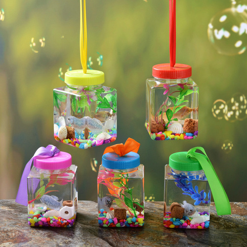 Street stall night market luminous cans fish bottles goldfish tank jellyfish betta tank pet plastic portable turtle box