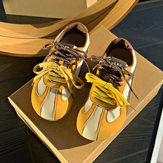 Niche Design Sense Forrest Gump Shoes Women's Soft Sole 2025 Spring New Comfortable Casual Sports German Training Shoes Puff Shoes