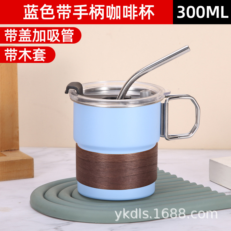 Taza de escalón de una sola capa para exteriores Taza de café de acero inoxidable 304 ins Vaso de cerveza de camping de borde rizado conveniente de alto valor