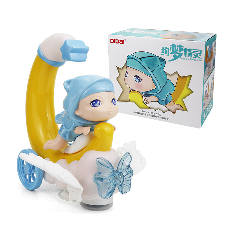 Nuevo movimiento eléctrico universal caminar hermoso sueño genio luz música niños venta caliente juguetes regalos para niños y niñas al por mayor